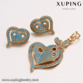 64196 xuping neues design mode bunten türkischen stil herzförmigen zirkon stein vergoldet schmuck-sets